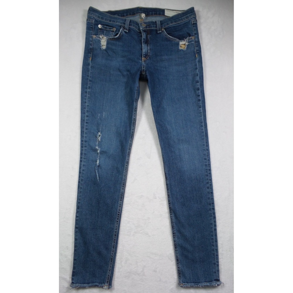Rag & Bone Jeans Womens Size 31 Blue Denim Skinny La Paz Mid Rise Stretch
